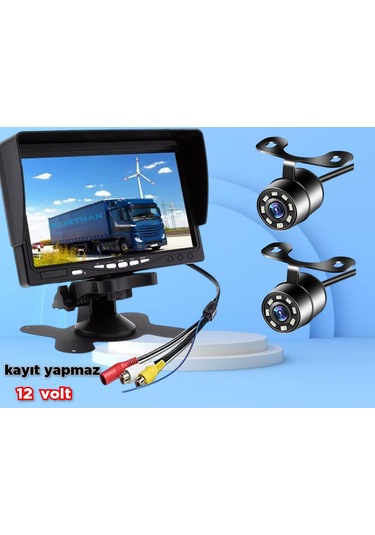 Tarım Araçlarına 7'' Monitör Ve 2 Adet Beyaz Ledli Kamera Seti