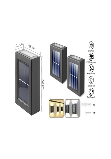 Çift Yönlü Sensörlü Modern Bahçe Ve Duvar Led, Çok Renkli