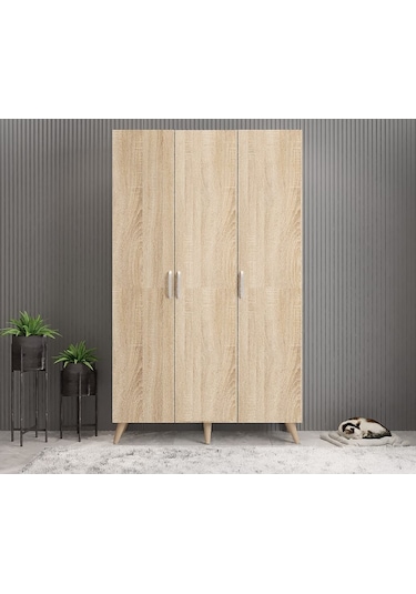 Duke 3 Kapaklı Ayakkabılık Meşe 120 Cm M1