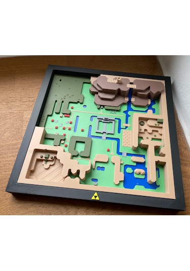 Zelda A Link To The Past Map Baskı Tablo Çerceve