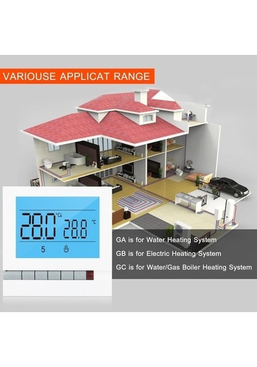 Flybuy Zemin Isıtma Termostatı, Akıllı Sıcaklık Kontrol Cihazı, Ekranlı Termostat, Programlanabilir Termostat, Beyaz, 3.2 İnç Lcd