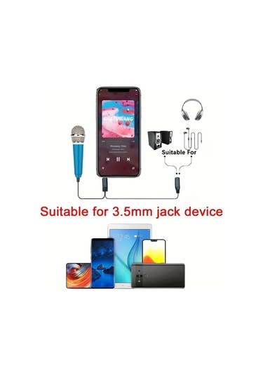 Sunshine011 Rose Gold Mini Mikrofon, 3.5mm Jaklı, Şarkı Söyleme, Kayıt, Oyun, Görüntülü Görüşme İçin Taşınabilir