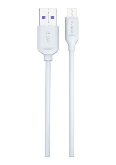Syrox C107 Micro Usb Girişli 18 W 3.0A Hızlı Şarj Ve Data Kablosu Beyaz