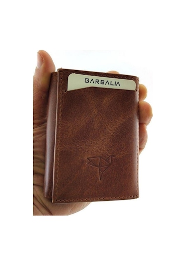 Garbalia Nentes Deri Mekanizmalı Erkek Kartlık-taba - Taba