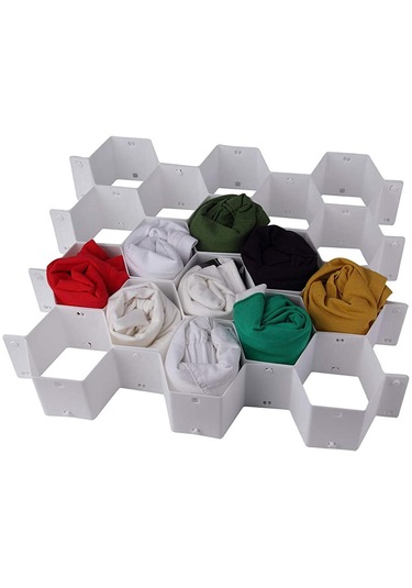 Homyl Petek Dolap Çorap İç Çamaşır Çekmece Bölücü Beyaz Beyaz