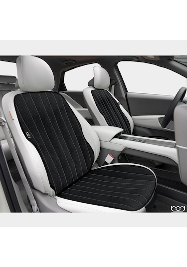 Bod Vodina Serisi Tay Tüyü Cepli Oto Koltuk Minder Seti Koltuk Koruma Kılıfı Ön Arka Set Siyah-beyaz
