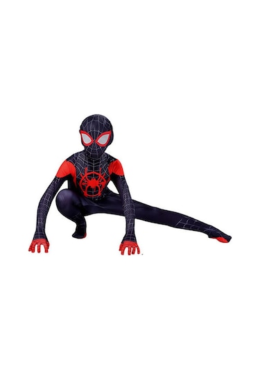3-12 Yaş Çocuklar Örümcek Adam: Miles Morales Cosplay Kostüm Tulum