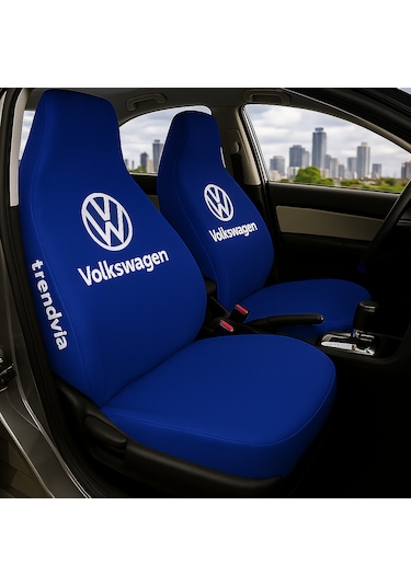 Volkswagen Uyumlu Ön Arka Koltuk Kılıfı Penye Servis Tipi Oto Koltuk Koruma Seti Mavi