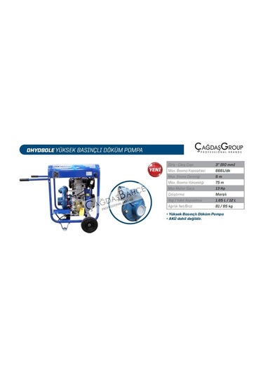 Hyundai Dhyd80Le 3 Inch Dizel Marşlı Yüksek Basınç Su Motoru Dökü