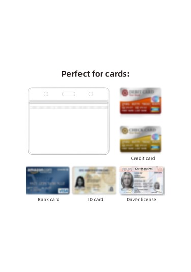 Fosenze Pvc Su Geçirmez Kimlik Kart Koruması, 5 Adet, 3x4 İnç, Şeffaf Kart Kılıfı Diğer