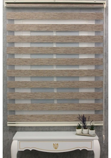 Ithal Bambu Kalın Kahverengi Zebra Stor Perde Eteüi Düz 1.kalite Alüminyum Kasa Metalayak Kahverengi