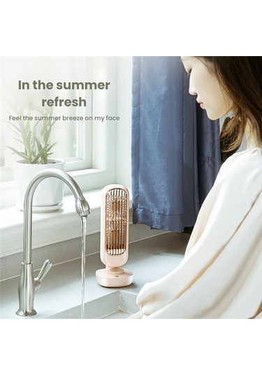 Çalışma Için Yeni Stand Usb Fan Pil Şarj Edilebilir Kule Masa Fanı 1 6875 Pembe
