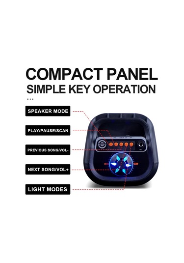 Platoon Pl-4625 Bluetooth,sd,usb Bağlantılı Rgb Işıklı Speaker Ms-3630bt-m