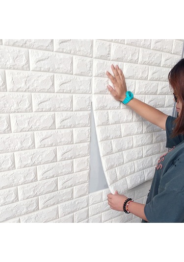 Monyee Beyaz Pe Köpük 3d Duvar Sticker, Çevre Dostu, Çarpma Koruyucu, Otomatik Yapışkan, Banyo Ve Salonda Kullanım, 70x77cm Çok Renkli