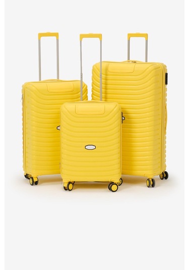 3'lü Set Silikon Kırılmaz Pp Unisex Sarı Valiz Pwvlz005 Sarı