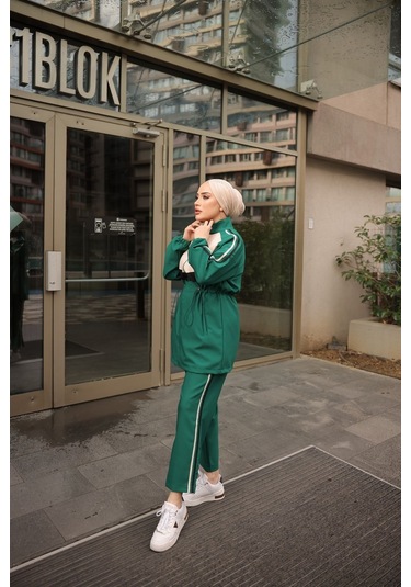 Tesettür Eşofman Takımı Fermuarlı Ikili Takımı Yeşil 479 Yeşil