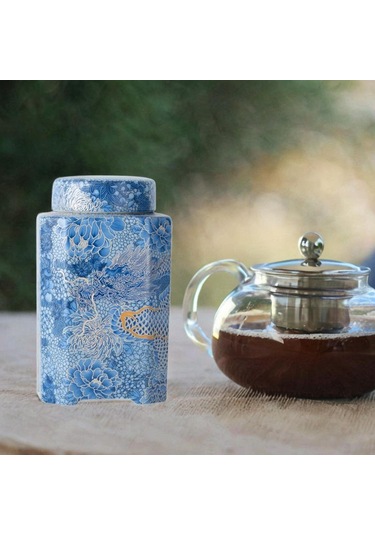 Homyl Seramik Çay Kutu Porselen Zarif Yemek Masası Ev Ofis Stil A