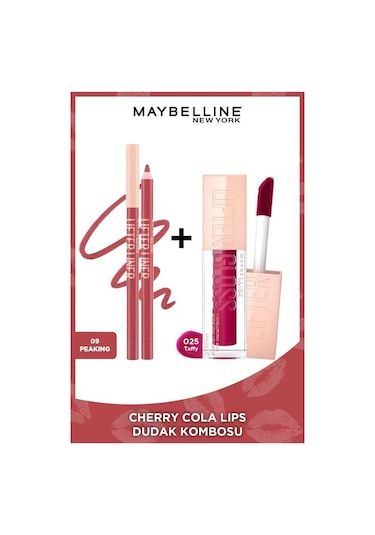 Maybelline New York Cherry Cola Lips 09 Peaking + Lifter Gloss 025 Taffy
