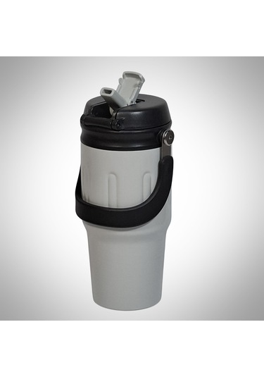 Paslanmaz Çelik Termos 650 Ml -sızdırmaz Kapak,geniş Ağızlı Gri