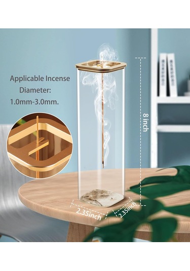 Yaleker Kare Cam Tütsülük Standı, 60x200mm, Modern Ve Şık Tasarım, Kolay Temizlik Şeffaf
