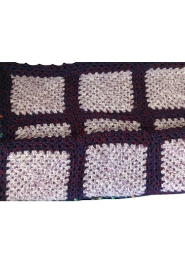 El Örgüsü Renkli Patchwork Büyük Boy Battaniye 135x195 Çok Renkli
