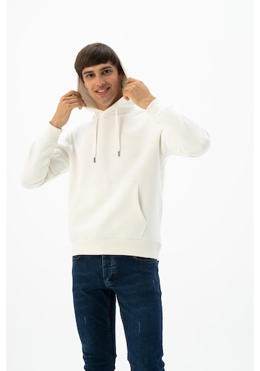 Arma Erkek Kanguru Cepli Kapüşonlu Sweatshirt K24254928801 Ekru Arma Erkek Kanguru Cepli Kapüşonlu Sweatshirt K24254928801 Ekru