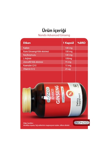 Nondo Advanced Ginseng Formula  60 Kapsül
