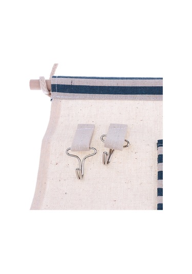 Suntek Pamuk Keten Kapı Duvar Asılı Saklama Çantası Ev Düzenleyici 4 Cepli Mavi Çok Renkli