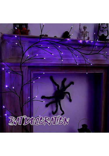 6ft 54led Cadılar Bayramı Söğüt Ağacı Dalı Işıkları Ip44 Su Geçirmez Led Sarmaşıklar Zamanlayıcı 8 Mod Pil İle Çalışan Kendin Yap Sarmaşıklar Işık Şeridi Dekorasyonları Dal Çok Renkli