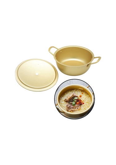 Homyl Kore Eriştesi Ramen Alüminyum Tencere Hazır 18cm Altın