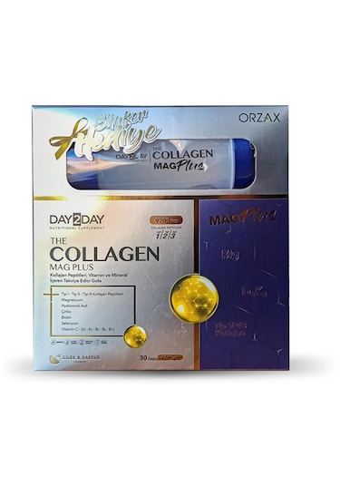 Day2Day Collagen Mag Plus Çilek Karpuz Aromalı 3 x 30 Saşe + Shaker