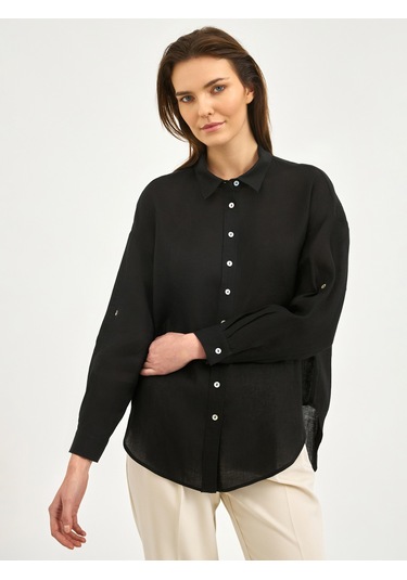 Karaca Kadın Comfort Fıt Gömlek-siyah 12.25s.04.018 Siyah