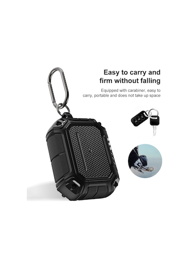 Airpods Uyumlu Pro İçin Kancalı Diamond Shield Mecha Tpu + Pc Kulaklık Koruyucu Kılıf Kırmızı