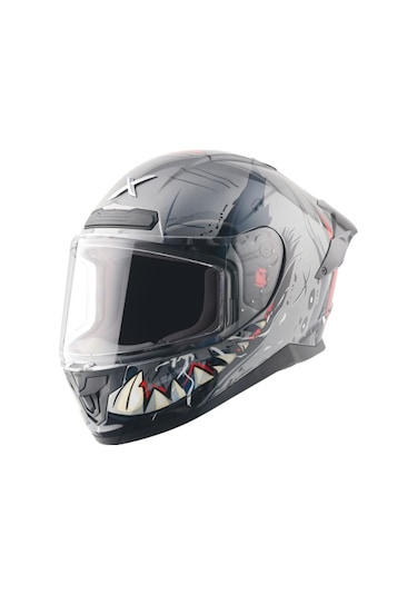 Axor Saber Savage - Athena Grey Grey Ece 22.06 Kapalı Kask Gri - Titanyum