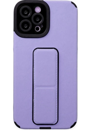 Apple, Uyumlu iPhone 12 Pro Max Kılıf Mega Standlı Silikon - Lila