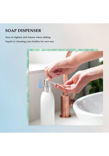 Xurunkeji Adet Paslanmaz Çelik Sabun Pompası Yedek Parçası 28 Dişli Metal Şişe Nozulları Losyon Dağıtıcı Başlığı Gümüş