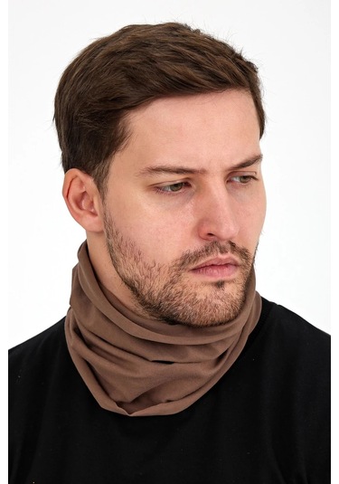 Erkek 4 Fonksiyonlu Koruyucu Pamuklu, Esnek, Terletmez, Bandana, Boyunluk, Maske - Tek Ebat / Kahverengi Kahverengi