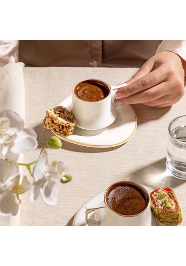 Nehir Angela 6 Kişilik 12 Parça Porselen Kahve Fincan Takımı