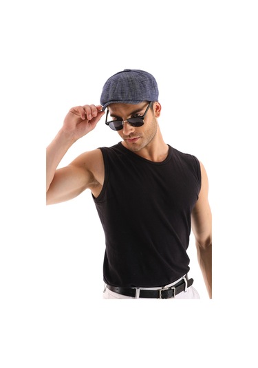 Yazlık Kasket Lacivert Çizgili Lacivert