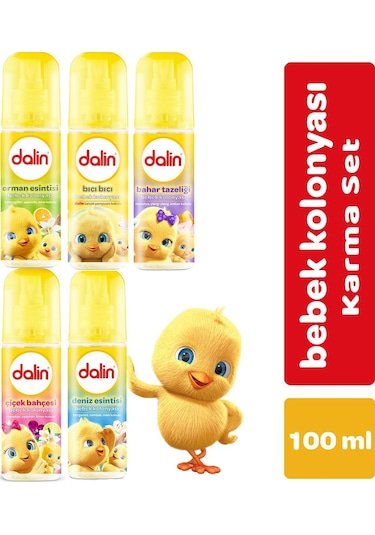 Dalin Bebek Kolonyası 100 Ml Bıcı Bıcı- Orman- Bahar- Çicek- Deniz Karma 5 Li Set