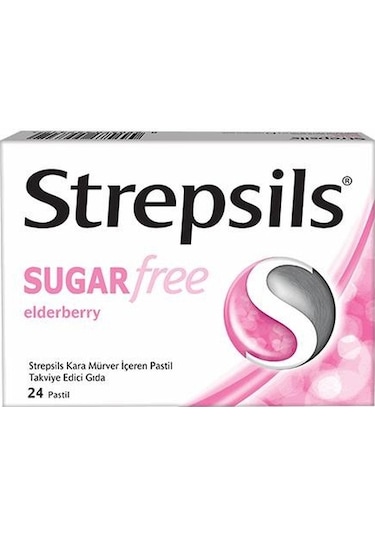 Strepsils Şekersiz Kara Mürver 24 Pastil