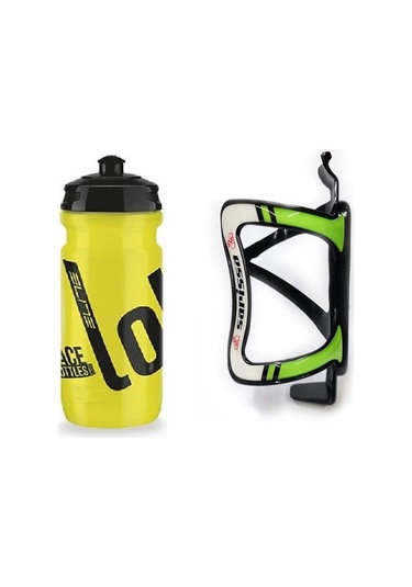 Elite Loli Bisiklet Matara - Suluk 550 Ml Performance Bisiklet Matarası Kafesi Sarı Sarı - Siyah