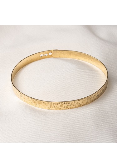 Gümüş Bilezik - Dövülü El İşçiliği Yeni Tarz Kelepçe 925 Ayar Gümüş Bilezik Gümüş