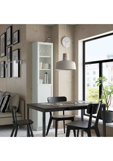 Cam/panel Kapaklı Kitaplık, Beyaz, 40x30x202 Cm Beyaz