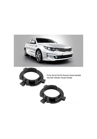 Springsun Kia K5/k3/sorento Hyundai Sonata Santafe İçin H7 Led Far Adaptörü, Sabit Montaj, Kolay Kurulum, 2 Adet Abs Malzeme