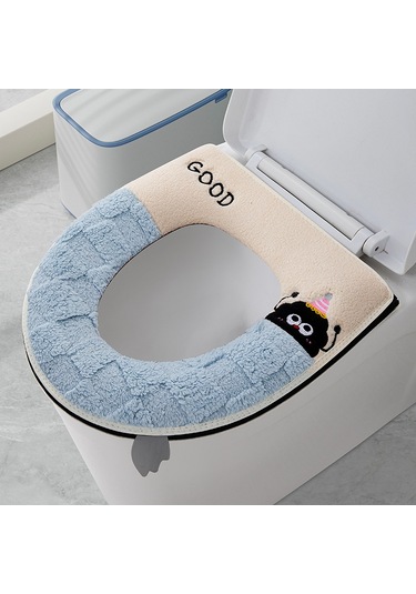 Ev Tipi Tuvalet Dört Mevsim Üniversal Klozet Kapağı Su Geçirmez Kapak Tuvalet Halkası Çizgi Film Cinderblock Modelleri - Mavi Mavi