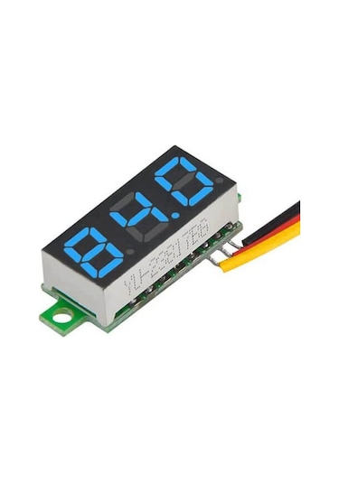 0.28'' inch Dc 0-100V Mini Digital Voltmetre 3 Kablolu Mavi
