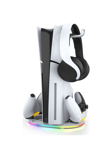 İpega Ps5 Slim Disk/ps5 Slim Dijital Rgb Dikey Stand Kulaklık Tutucu Joystick Şarj Cihazı