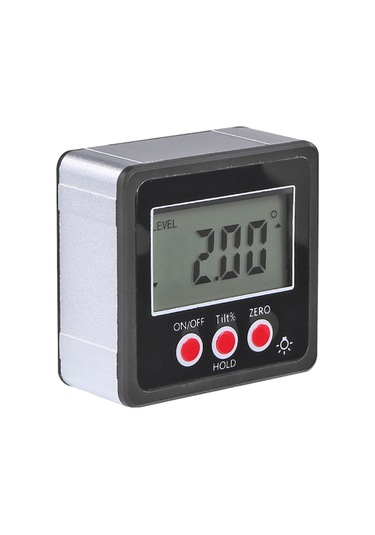 Xindoker Siyah Mini Dijital Eğim Ölçer - 4 90 Aralık, 0.01 Çözünürlük, Ip54 Su Geçirmez, 3 Dairesel Tuş
