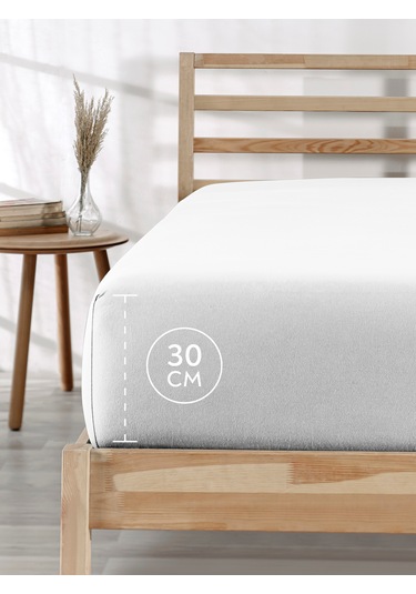 %100 Pamuklu Tek/çift Kişilik Lastikli Çarşaf Fitted Jersey Penye Çarşaf Beyaz